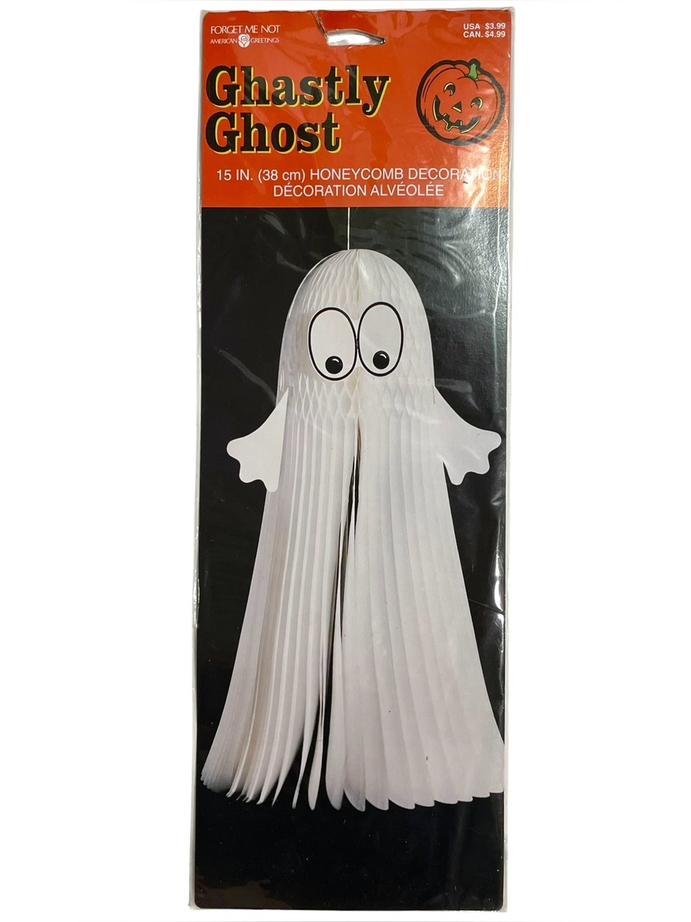 Vintage 1990s White Ghastly Ghost Honeycomb Decoration